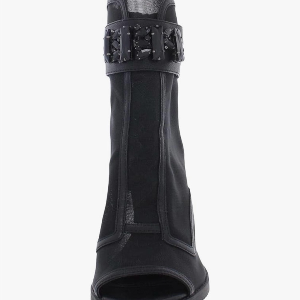 KARL LAGERFELD Womens Blayze Peep-Toe Ankle Pumps